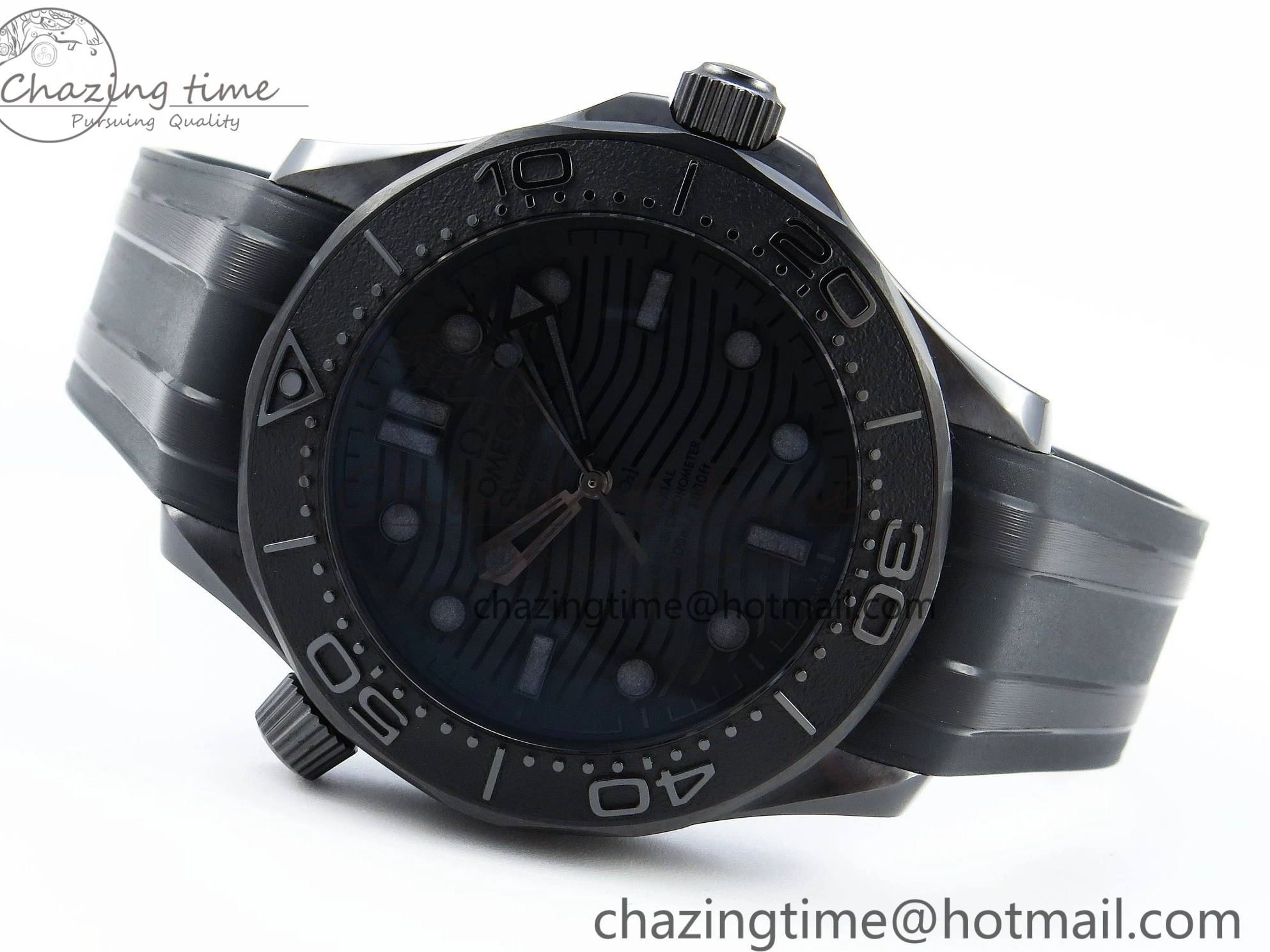 0316 SEAMASTER 300M 43.5MM BLACK CERAMIC VSF 1:1 BEST EDITION BLACK DIAL ON BLACK RUBBER STRAP A FashionForward 7766